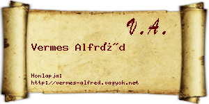 Vermes Alfréd névjegykártya